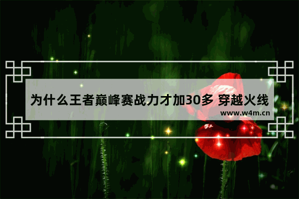 为什么王者巅峰赛战力才加30多 穿越火线战力5000