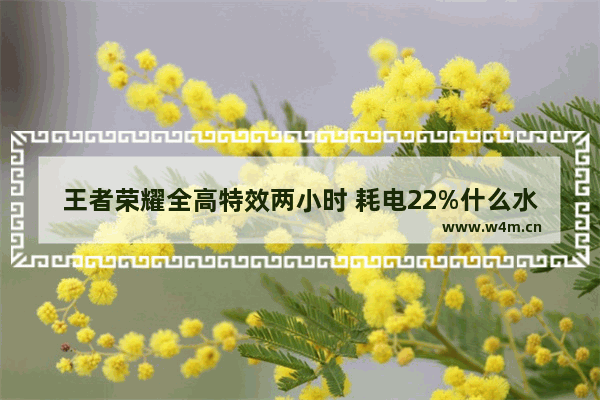 王者荣耀全高特效两小时 耗电22%什么水平 2022公认打王者最流畅的手机