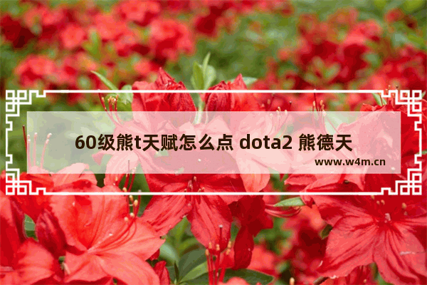 60级熊t天赋怎么点 dota2 熊德天赋