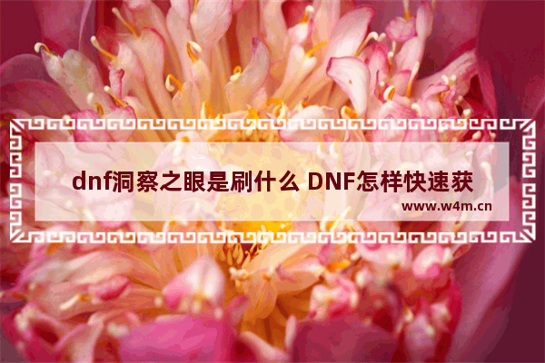 dnf洞察之眼是刷什么 DNF怎样快速获取毕业武器