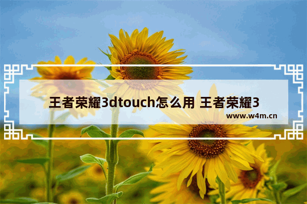 王者荣耀3dtouch怎么用 王者荣耀3d重压怎么取消 王者荣耀3d重压取消方法攻略