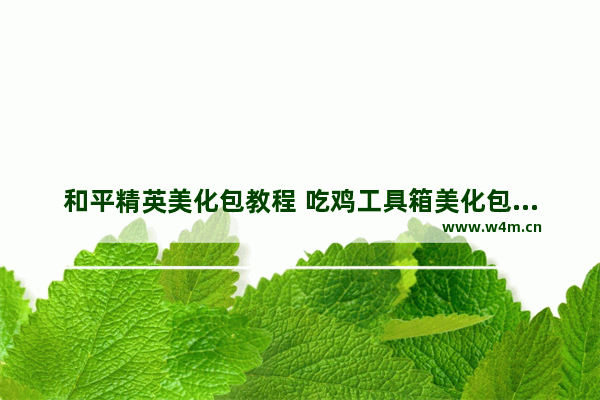 和平精英美化包教程 吃鸡工具箱美化包怎么弄