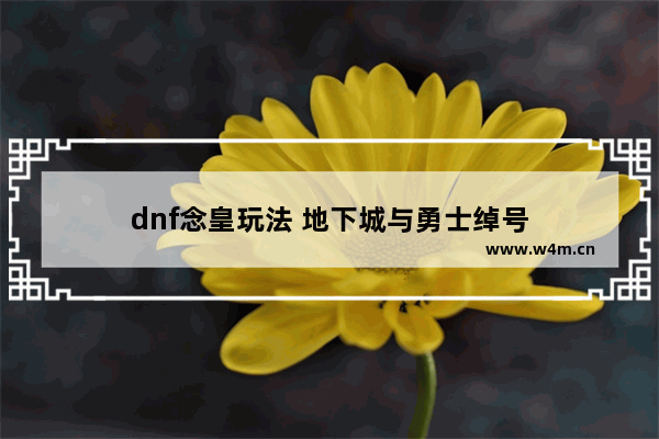 dnf念皇玩法 地下城与勇士绰号