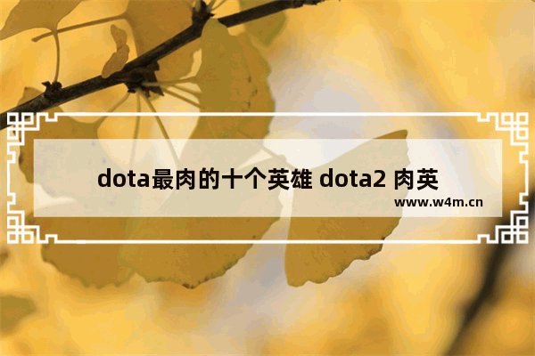 dota最肉的十个英雄 dota2 肉英雄排行榜