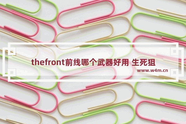 thefront前线哪个武器好用 生死狙击僵尸前线武器分什么等级