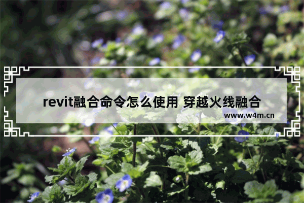 revit融合命令怎么使用 穿越火线融合按钮