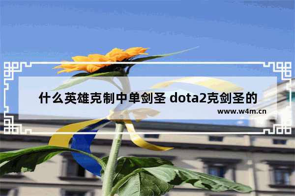 什么英雄克制中单剑圣 dota2克剑圣的英雄