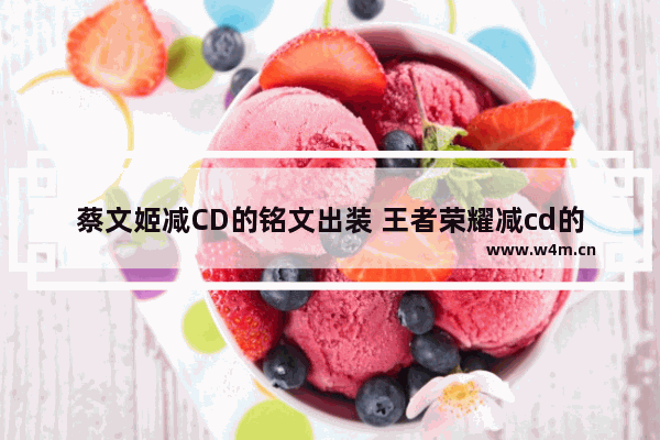 蔡文姬减CD的铭文出装 王者荣耀减cd的铭文