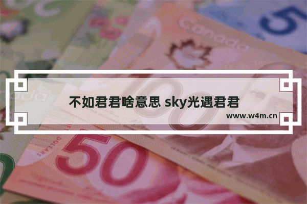 不如君君啥意思 sky光遇君君