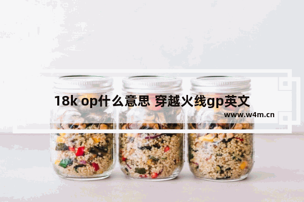 18k op什么意思 穿越火线gp英文