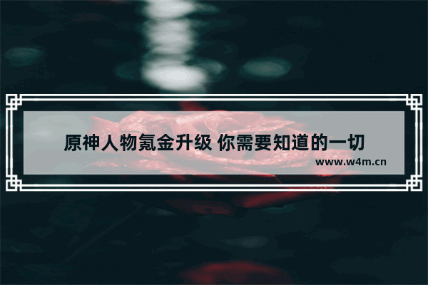 原神人物氪金升级 你需要知道的一切