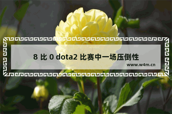 8 比 0 dota2 比赛中一场压倒性的胜利